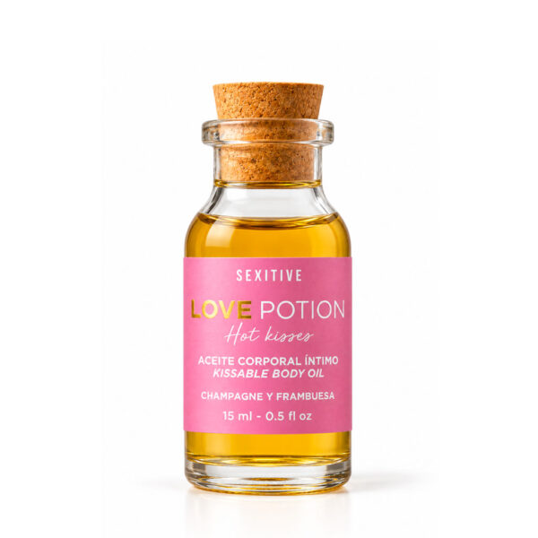 MINI Aceite Comestible Love Potion Champagne y Frambuesa - 15 ml