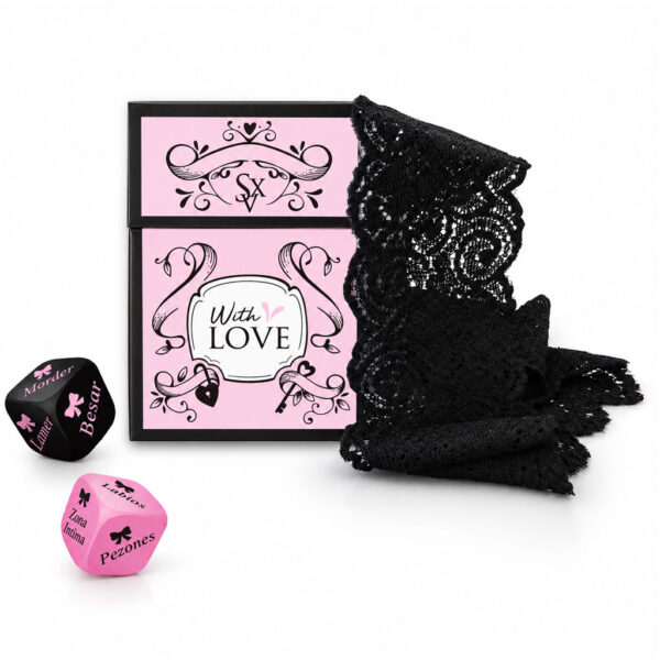 Love Kit 02 Negro - Lazo Negro + Dados Clásicos
