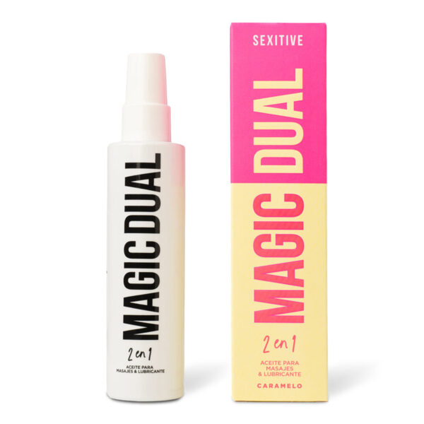 Aceite sensual para masajes & lubricante Magic Dual- Aroma Caramelo