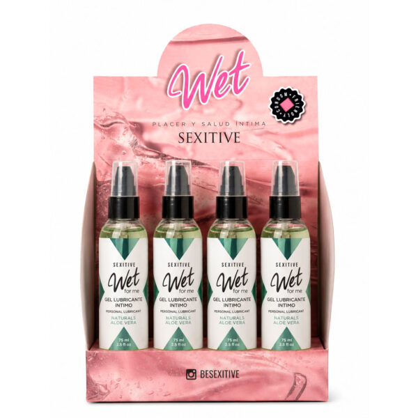 Pack 12 unidades Wet Aloe Vera 75ml + Caja exhibidora de regalo