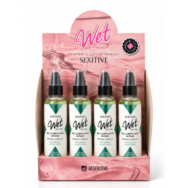 Pack 12 unidades Wet Aloe Vera 75ml + Caja exhibidora de regalo
