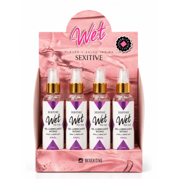 Pack 12 unidades Wet Anal 75ml + Caja exhibidora de regalo