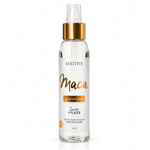 Aceite para masajes SensBomb efecto calor | MACA 130 ml