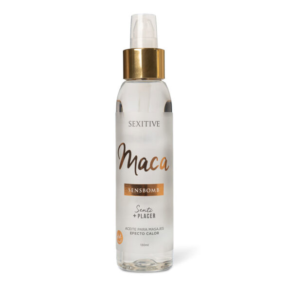 Aceite para masajes SensBomb efecto calor | MACA 130 ml